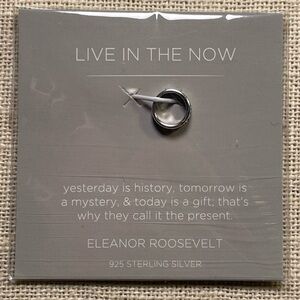 Origami Owl Silver Core “Live In the Now” ring charm
